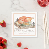 En Papier Serviette de dinde de Thanksgiving heureux (En situation)