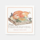 En Papier Serviette de dinde de Thanksgiving heureux (Devant)