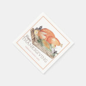 En Papier Serviette de dinde de Thanksgiving heureux (Coin)