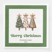 En Papier Serviette de dîner à impression léopard d'arbre de (Devant)