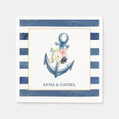 En Papier Serviette de douche de mariage d'ancre nautique (Devant)