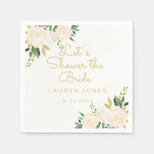 En Papier Serviette de douche de mariage élégante florale ro