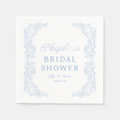 En Papier Serviette de douche de mariage Hydrangea Bleu Fran (Devant)