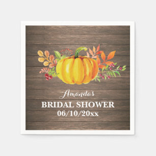 En Papier Serviette de douche de mariage rustique d'automne 