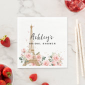 En Papier Serviette de douche de mariage thème Paris France (En situation)