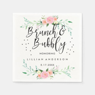 En Papier Serviette de douche de mariée Floral Brunch et Bub