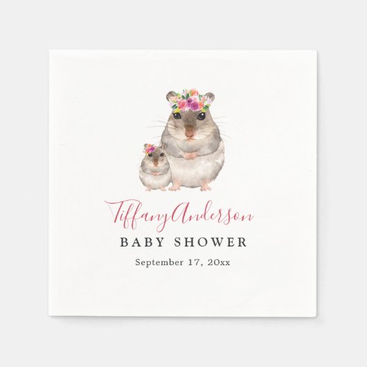 En Papier Serviette de douche pour bébé à fleurs Maman douce (Devant)