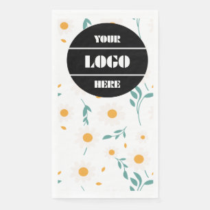 En Papier Serviette de fête à motif floral coloré avec logo