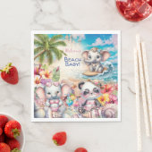 En Papier Serviette de fête bébé plage (En situation)
