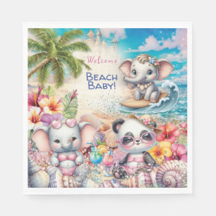 En Papier Serviette de fête bébé plage