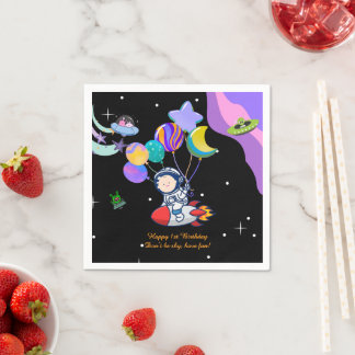 En Papier Serviette de fête d'anniversaire dans l'espace | D