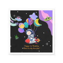 Serviette de fête d'anniversaire dans l'espace | D