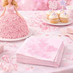 En Papier Serviette de fête d'anniversaire de fille à fleurs