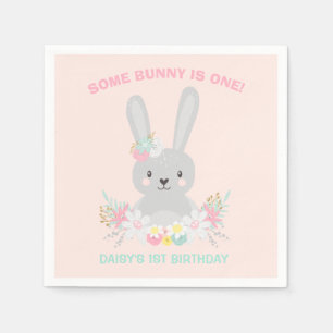 En Papier Serviette de fête d'anniversaire de lapin un