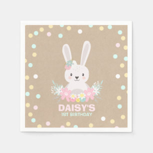 En Papier Serviette de fête d'anniversaire de lapin un
