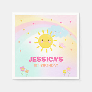 En Papier Serviette de fête d'anniversaire de soleil notre