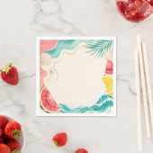 En Papier Serviette de fête d'anniversaire d'été (En situation)