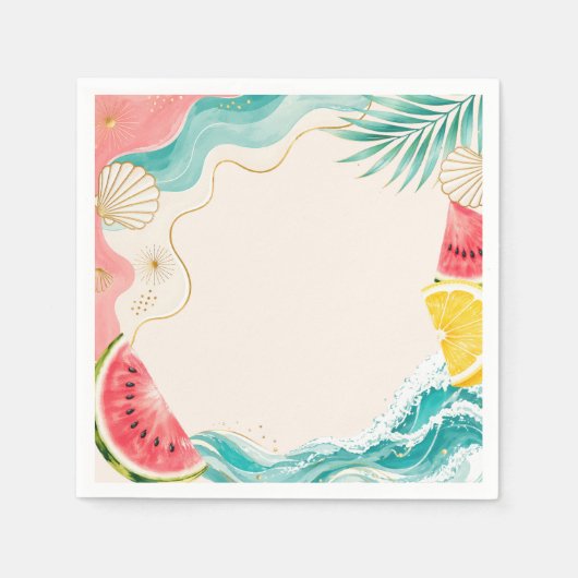En Papier Serviette de fête d'anniversaire d'été (Devant)