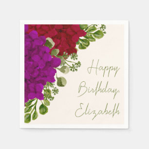 En Papier Serviette de fête d'anniversaire florale d'automne
