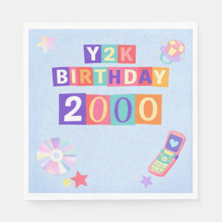 En Papier Serviette de fête d'anniversaire Y2K années 2000 t