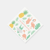 En Papier Serviette de fête de Bachelorette tropicale | Flam (Coin)