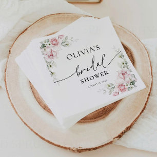 En Papier Serviette de Fête de Mariage aux Roses Roses Blush