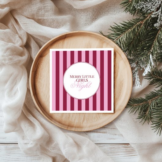 En Papier Serviette de fête de Noël à rayure rouge joyeuse