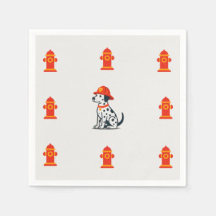 En Papier Serviette de fête de pompier dalmatien