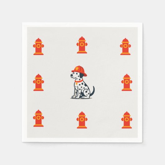 En Papier Serviette de fête de pompier dalmatien (Devant)