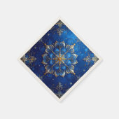 En Papier Serviette de fête décorative bleue (Coin)