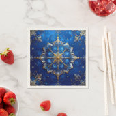 En Papier Serviette de fête décorative bleue (En situation)