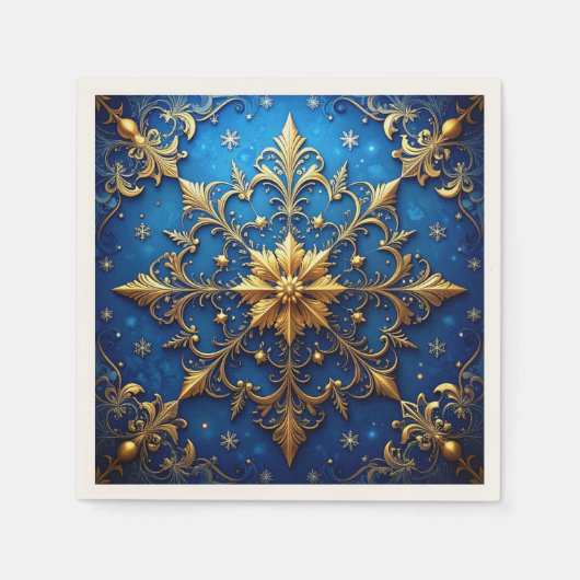 En Papier Serviette de fête décorative bleue (Devant)
