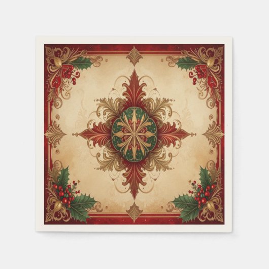 En Papier Serviette de fête décorative rouge (Devant)