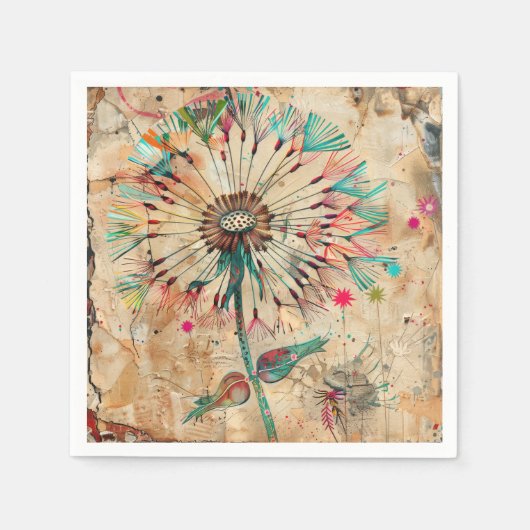 En Papier Serviette de fête florale (Devant)