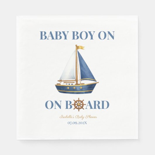 En Papier Serviette de fête pour bébé Petit Marin (Devant)