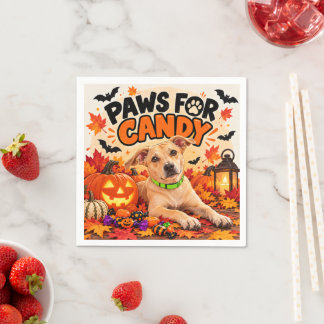 En Papier Serviette de fête pour chien Halloween Paws for Ca