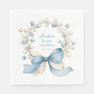 En Papier Serviette de fête prénatale Silly Goose Blue Ribbo