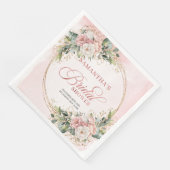 En Papier Serviette de fête prénuptiale florale dorée rose B (Coin)