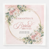 En Papier Serviette de fête prénuptiale florale dorée rose B (Devant)