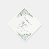 En Papier Serviette de fête prénuptiale florale Hydrangea bl (Coin)