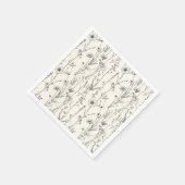 En Papier Serviette de fleurs sauvages à la crème fine et do (Coin)