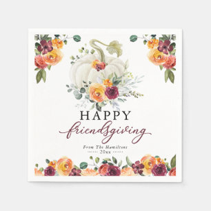 En Papier Serviette de Friendsgiving à motif floral de Bourg