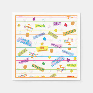 En Papier Serviette de Hanouka Personnaliser "Fête de Chanou