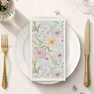 En Papier Serviette de invité florale de jardin de campagne