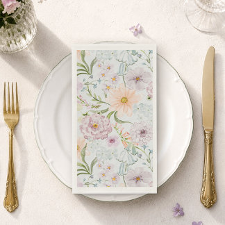 En Papier Serviette de invité florale de jardin de campagne