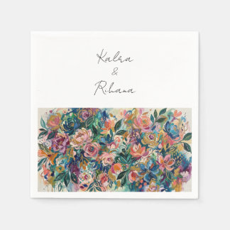 En Papier Serviette de jardin floral vibrant