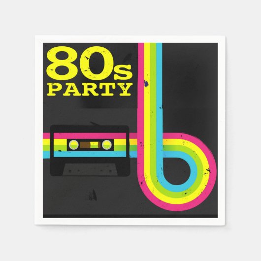 En Papier serviette de la fête des années 80 (Devant)