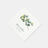 En Papier Serviette de mariage à branche d'eucalyptus (Coin)