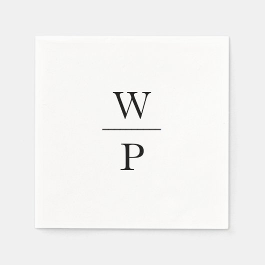 En Papier Serviette de mariage à initiales empilées (Devant)