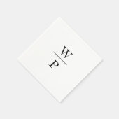 En Papier Serviette de mariage à initiales empilées (Coin)